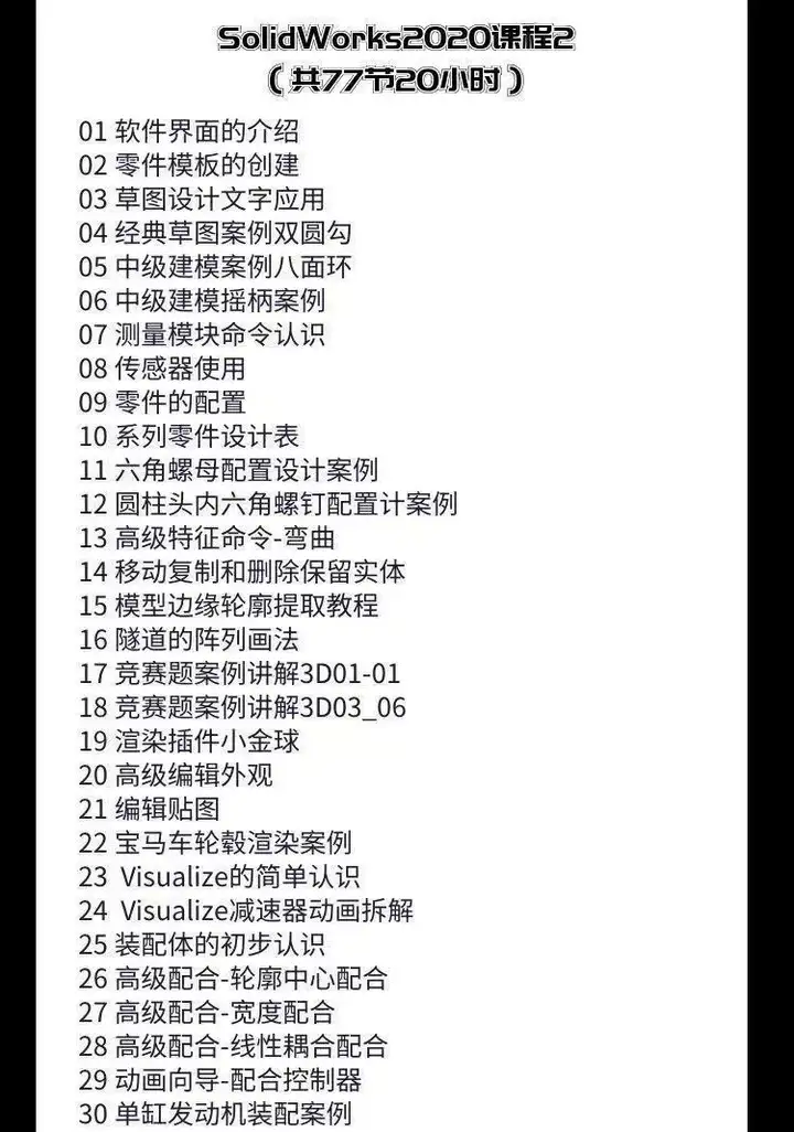 solidworks自学教程2016 2018 2021中文版全套视频电子版视频教学【电商热销469】