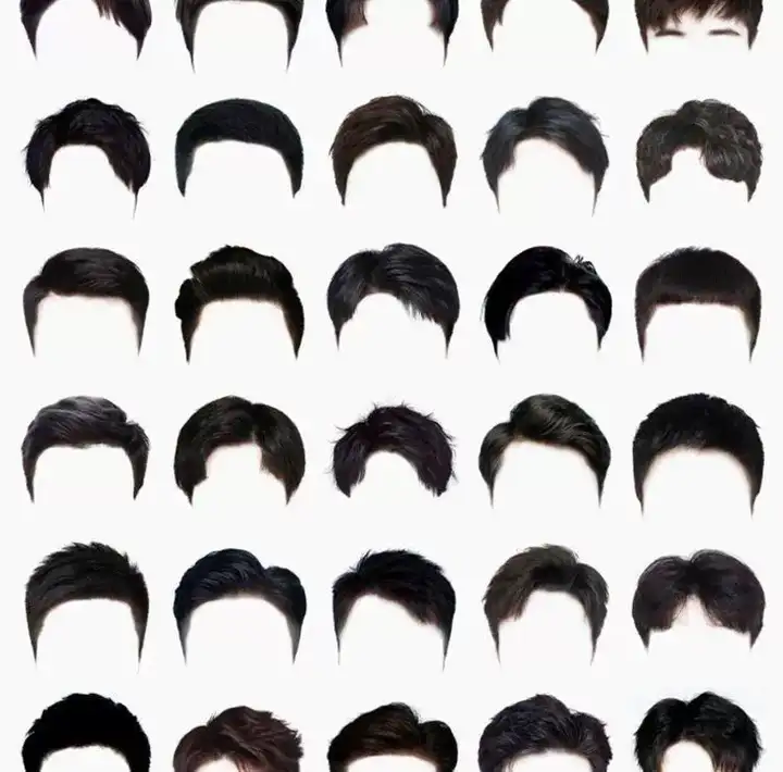 571款男女发型素材【可直接套用】海马体证件照PS头发素材模版假发免扣png发型模板【电商热销843】