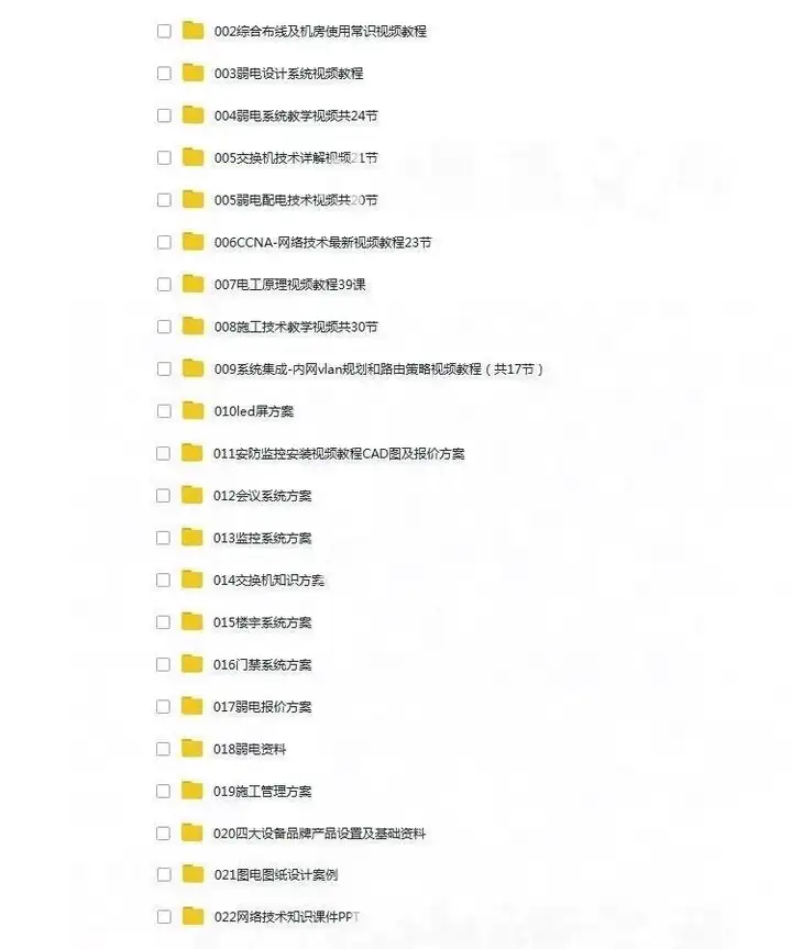 弱电系统全套资料-弱电方案教程资料工程门禁系统图纸报价方案安防监控视频【电商热销749】