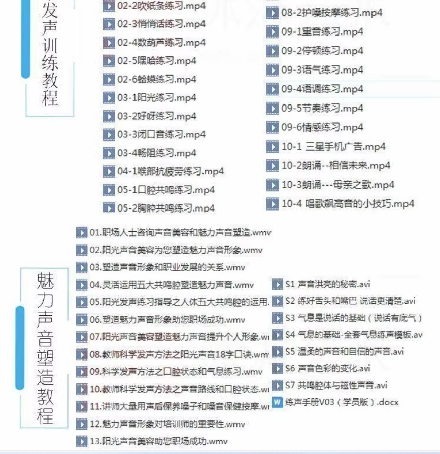 科学发声训练教程【322课】声音魅力磁性发声技巧主持播音声优视频课程【电商热销957】