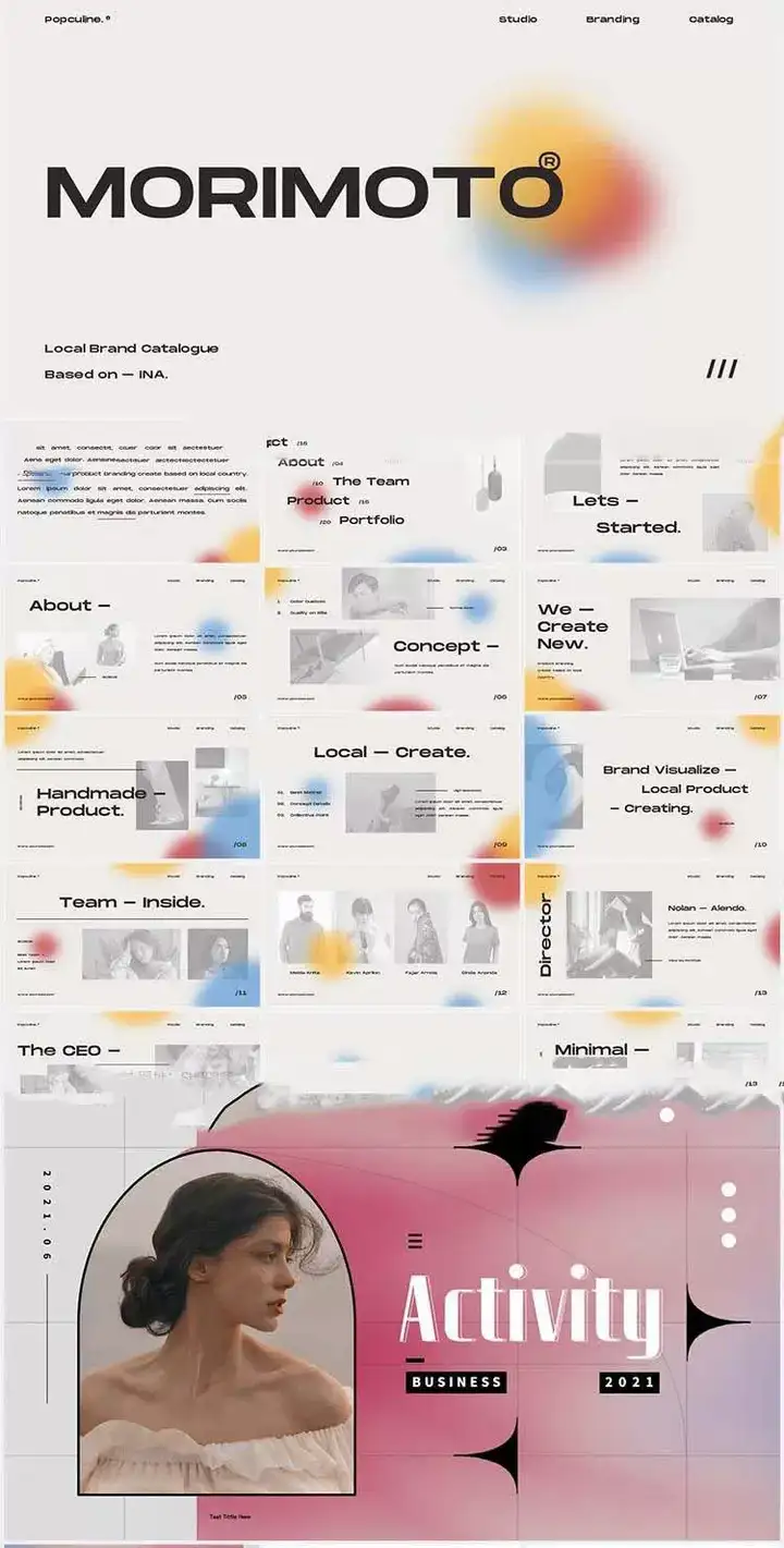 100套极简抽象艺术感PPT模版素材-极简高级感创意毕业答辩作品集工作总结汇报活动策划简约PPT模板【电商热销648】