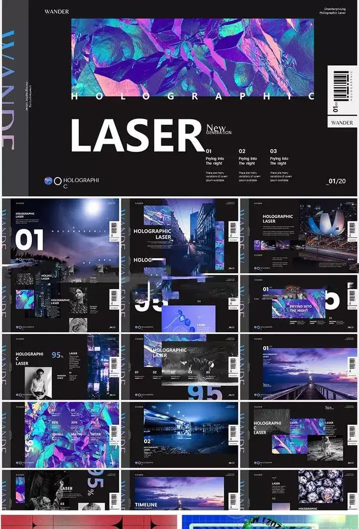 100套极简抽象艺术感PPT模版素材-极简高级感创意毕业答辩作品集工作总结汇报活动策划简约PPT模板【电商热销648】