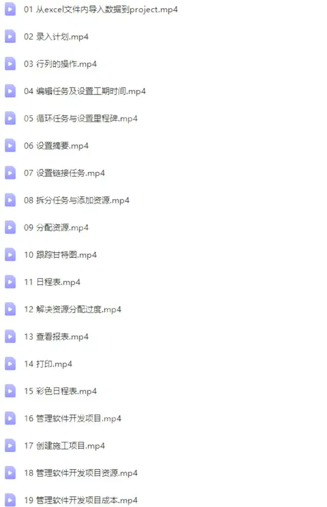 Project零基础视频教程-PMP项目管理工程办公流程甘特图日程表课程【电商热销726】