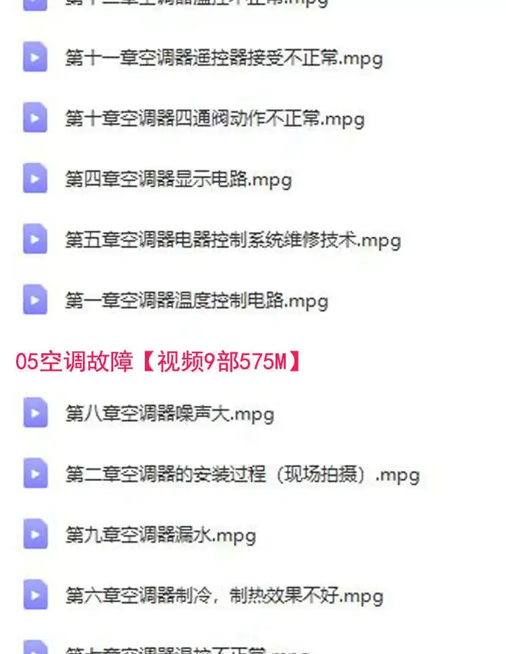 26.9G空调维修视频教程【全网最全】 空调拆解检修故障排查安装组装管道通风控制器