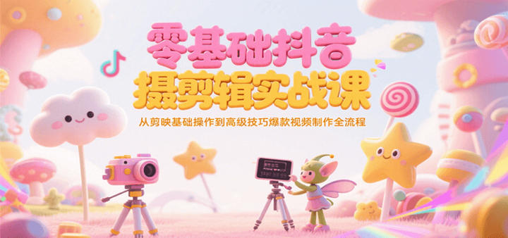 2025抖音短视频拍摄剪辑实战课，从剪映基础操作到高级技巧爆款视频制作全流程