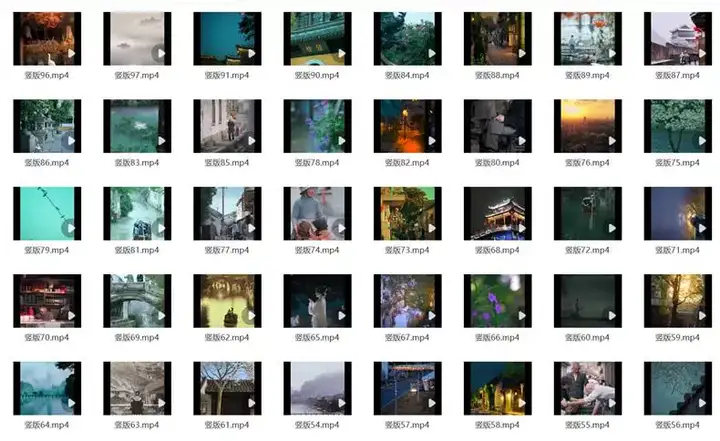 668款江南古风风景高清视频素材-唯美江南古风古镇古城优美民俗街拍下雨系风景高清短视频素材【电商热销691】