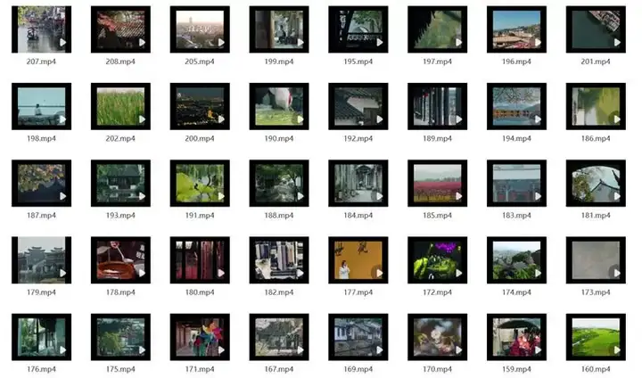 668款江南古风风景高清视频素材-唯美江南古风古镇古城优美民俗街拍下雨系风景高清短视频素材【电商热销691】