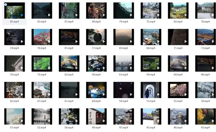 668款江南古风风景高清视频素材-唯美江南古风古镇古城优美民俗街拍下雨系风景高清短视频素材【电商热销691】