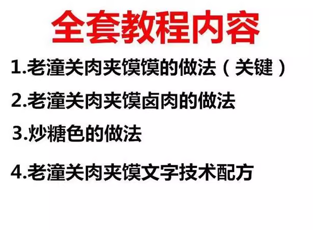老潼关肉夹馍视频教程秘制卤肉料调料配方腊汁肉夹馍技术小吃配方【电商热销612】
