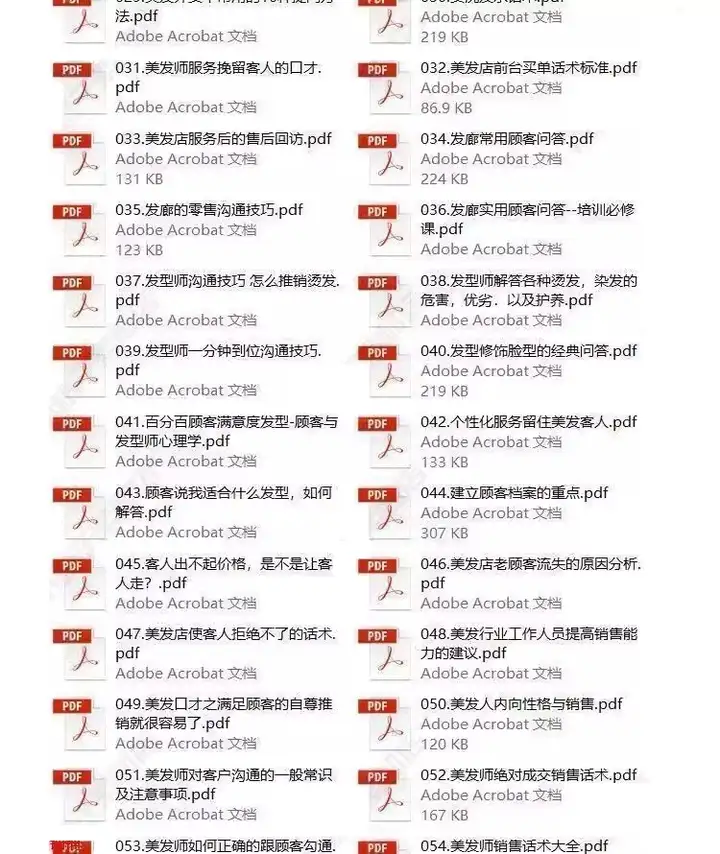 60套美发店销售话术-美发店销售话术发型设计师顾问办卡推销烫发染发洗头剪发沟通技巧【电商热销599】