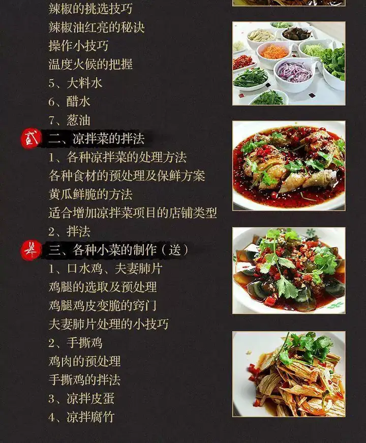 正宗四川凉拌菜教程资料-凉菜调料配方凉拌菜秘制商用小吃卤菜技术商用视频教程【电商热销627】