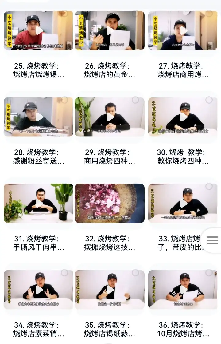 烧烤技术配方视频教程商用新手自学腌酱料撒料淄博摆摊小吃电子版【电商热销581】