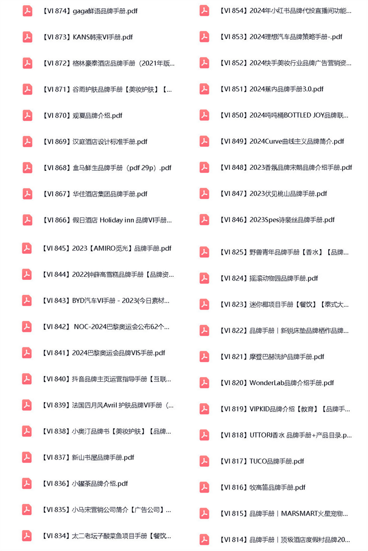 900+品牌VI手册-企业大厂手册鉴赏世界500强视觉识别标准VI资料合集pdf【电商热销596】