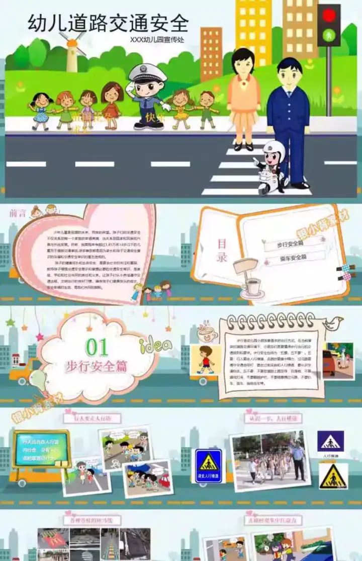 68款交通安全PPT模版【可编辑直接用】高初中小学儿童交通安全教育课件PPT模板【电商热销533】