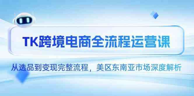 TK跨境电商从选品到变现全套课程，美区东南亚市场深度解析