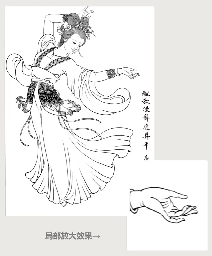 1万+128G工笔画白描底稿高清图片集素材小品人物花鸟观音线稿临摹电子版【电商热销10】