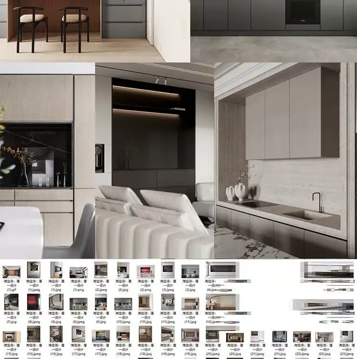 全屋定制最全设计图集-全屋定制解构高定设计空间造型图库视频案例参考效果图【电商热销29】