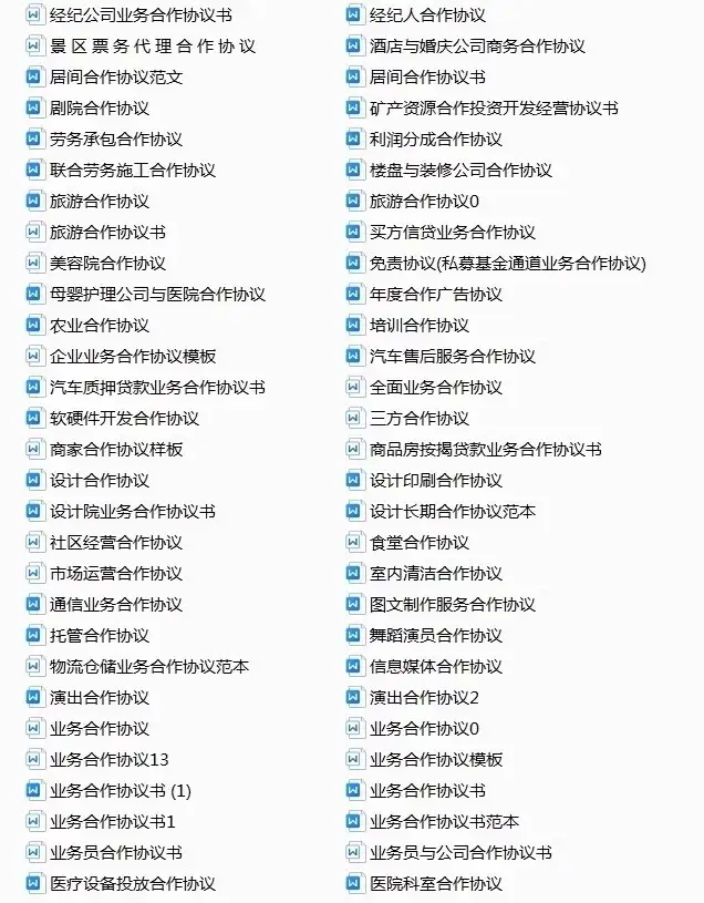 780套公司合作协议模版【全行业各种类】-各种专案业务渠道商务战略合作框架合同【电商热销24】