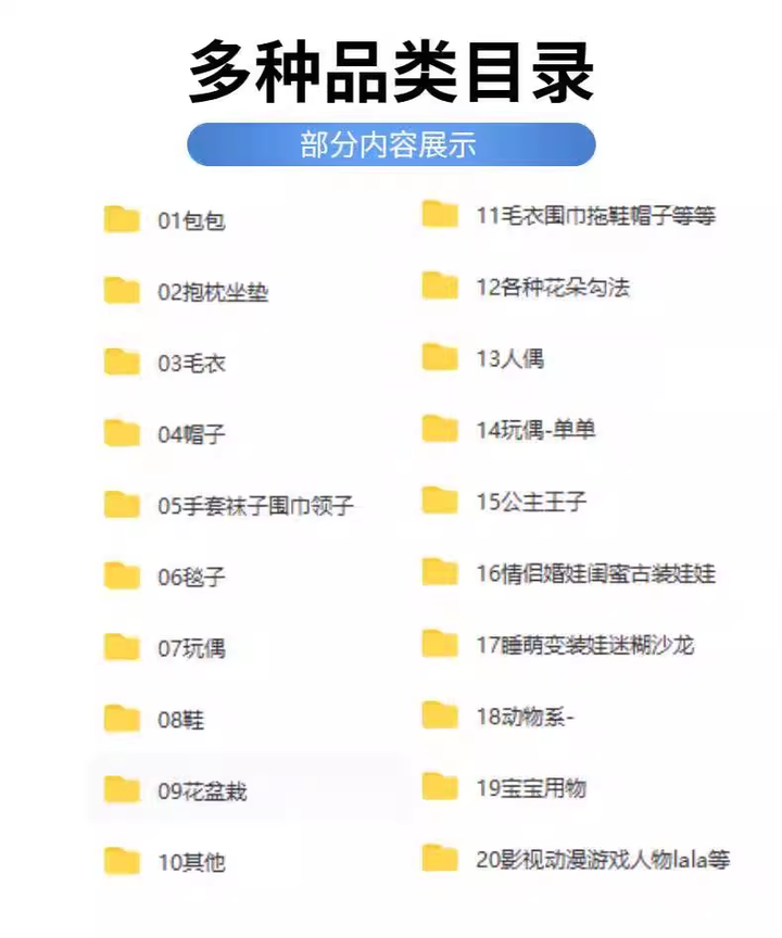 钩针棒针0基础全套课程-编织图解玩偶教程人偶毛线手工娃娃【电商热销3】