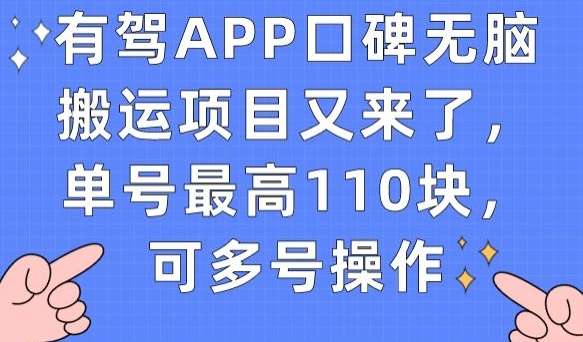 有驾APP口碑无脑搬运项目，单号最高110块【小副业】