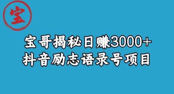 日赚3000+抖音励志语录号短视频变现项目