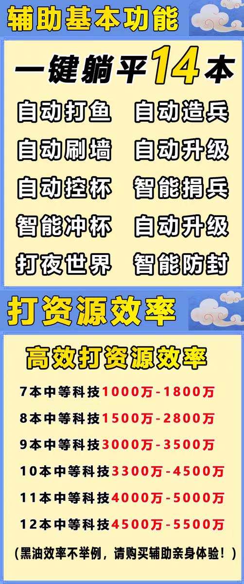 最新coc部落冲突辅助脚本【附带教程】自动刷墙刷资源捐兵布阵宝石