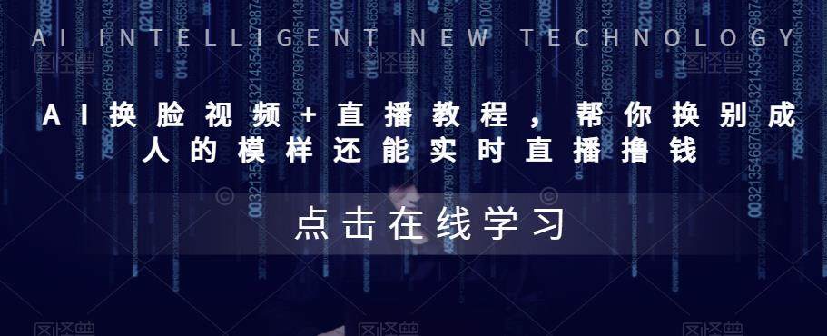 AI换脸视频+直播教程 (软件教程+配套资料)换成别人的模样还能实时直播撸钱