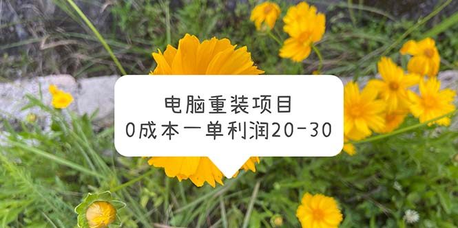 0成本电脑系统重装项目，一单利润20-30【操作教程】