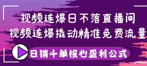 视频连爆撬动精准免费流量，让你卖货日销千单