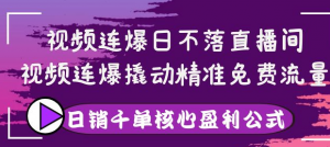 视频连爆撬动精准免费流量，让你卖货日销千单