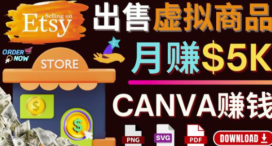 通过Etsy出售Canva模板月赚5000美元，操作简单，收益高