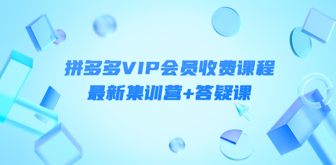 拼多多VIP会员收费课程，外面收3299的拼多多电商课程