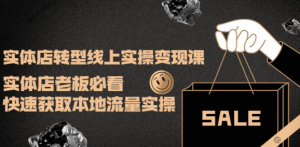 实体店转型线上变现课程：实体店老板必看，快速获取本地流量