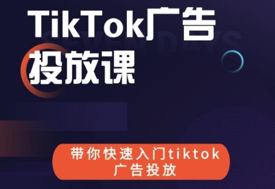 tiktok广告投放课，带你快速入门tiktok广告投放价值1680元
