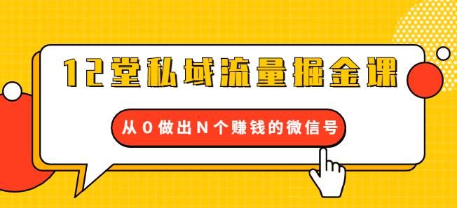 12堂私域流量掘金课：打通私域４大关卡，从０做出Ｎ个赚钱的微信号