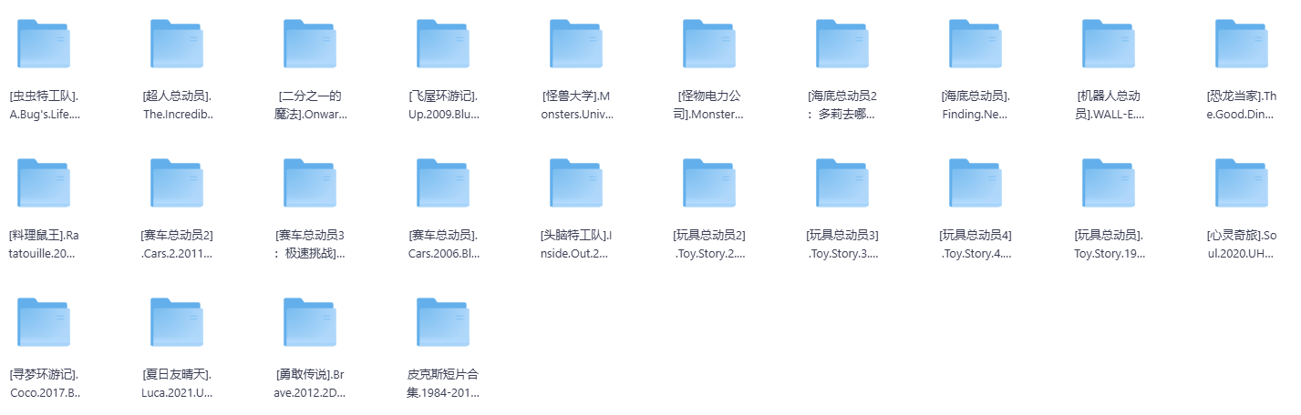 皮克斯动画电影合集