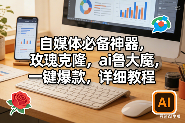 玫瑰克隆软件，ai鲁大魔工具，自媒体必备神器，一键爆款，详细教程。