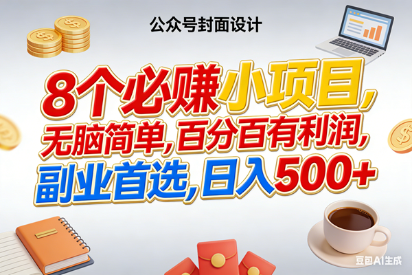 8个必赚钱小项目，百分百有利润，无脑简单，副业首选，日入500+