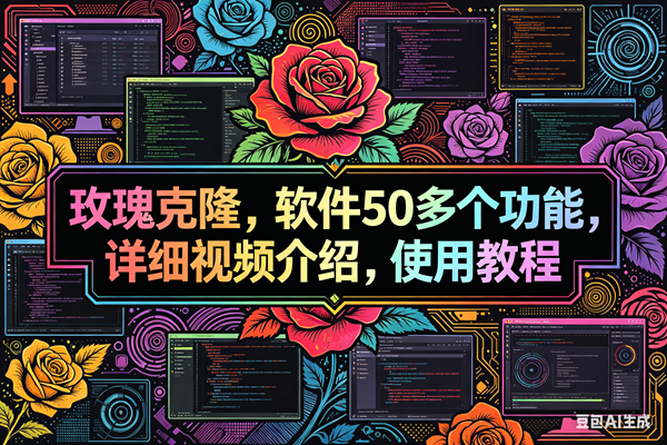 玫瑰克隆，ai克隆软件，自媒体的神器，一键爆款，60多个功能的详细教程。