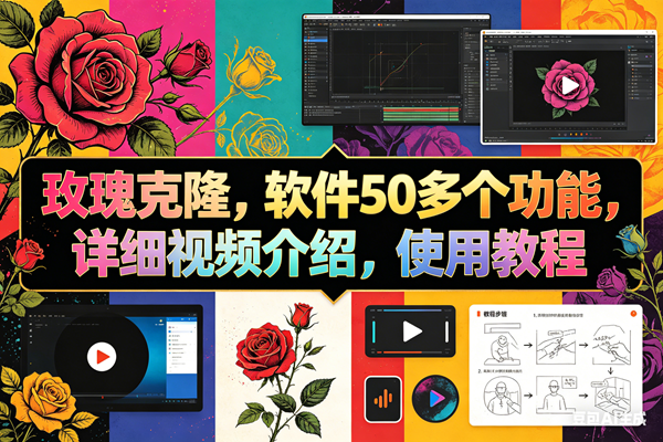 玫瑰克隆工具，ai智能体软件，自媒体神器，一键爆款，60多个功能详细教程