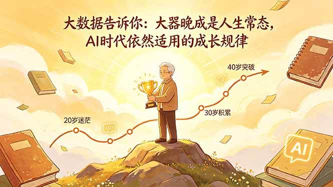 付费文章:大数据告诉你:大器晚成是人生常态,AI 时代依然适用的成长规律