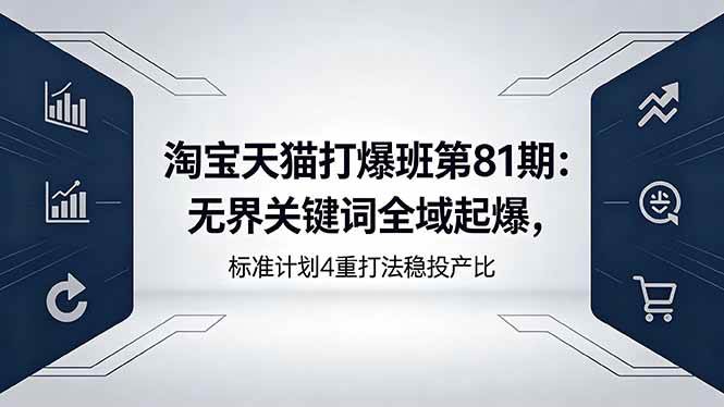 淘宝天猫打爆班第81期:无界关键词全域起爆,标准计划4重打法稳投产比