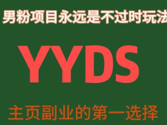YYDS男粉项目永远是不过时玩法，主业副业的第一选择【揭秘】