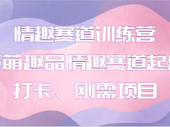情趣赛道训练营 野萌趣品情趣赛道起盘打卡、刚需项目