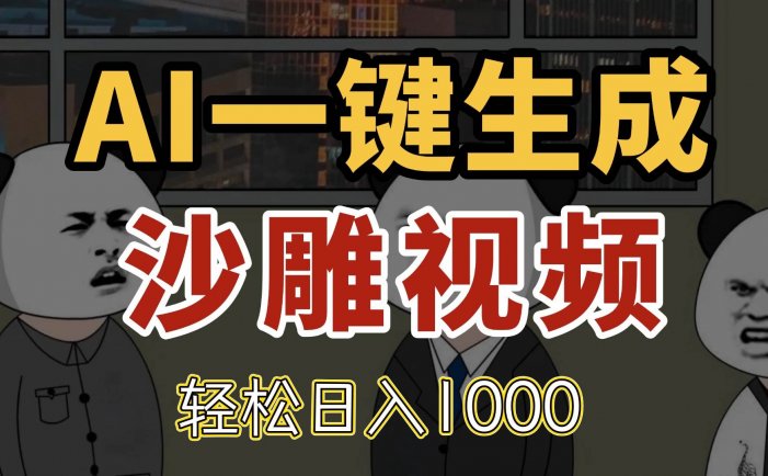 AI一键生成沙雕视频，一条视频千万播放，轻松日入1000