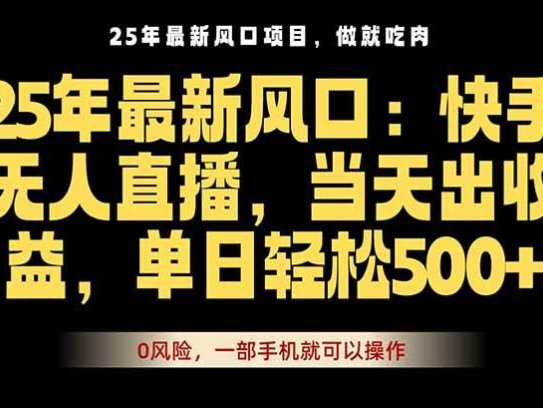 25年最新无人直播玩法，当天秒出单，一部手机就可操作