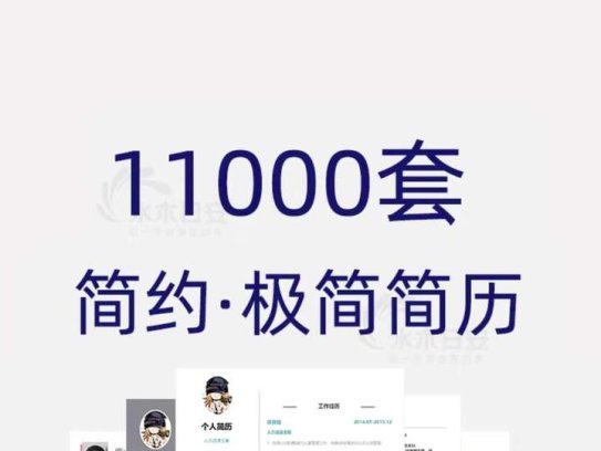 11000套简约简历模板-个人求职电子版word封面应届毕业生表格英文设计制作定制【电商热销620】
