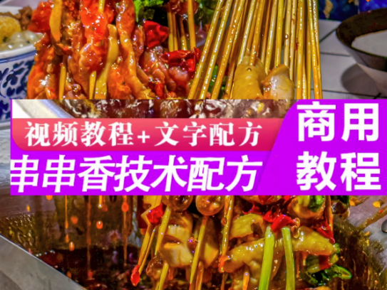 串串香技术配方教程-麻辣涮串小吃技术商用串串香火锅底料配方餐饮创业培训视频教程【电商热销795】