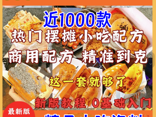 999多种特色美食小吃配方教程-小吃教程美食教程粤菜湘菜川菜浙菜鲁菜【电商热销733】