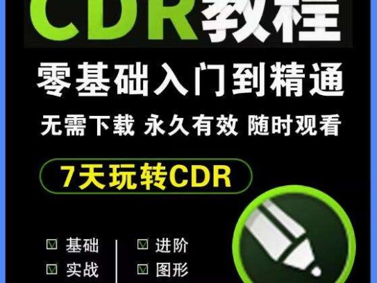 cdr教程视频Coreldraw软件平面广告排版设计零基础到精通自学课程【电商热销561】